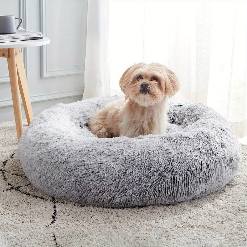 cama de gato em forma de rosquinha, macio e quente