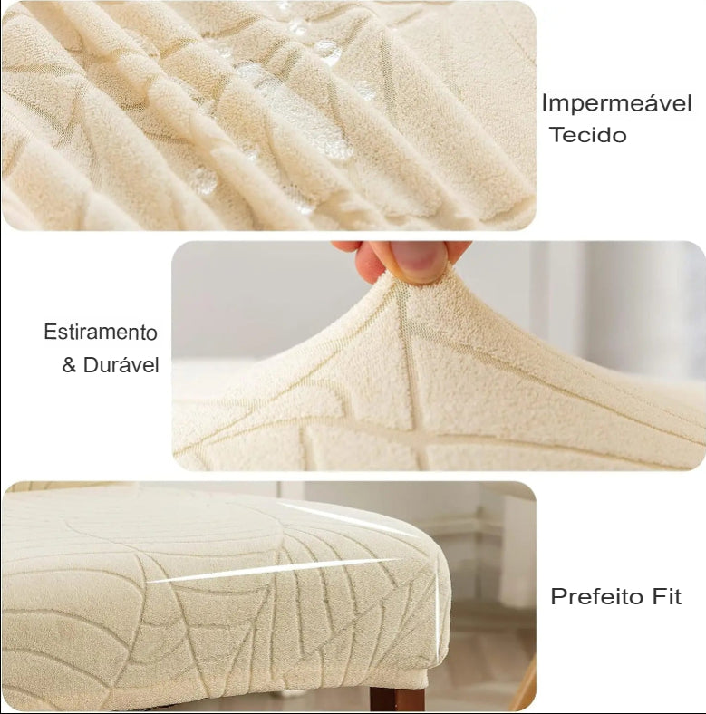 capas de cadeira jacquard - prova d'água com padrão de folhas