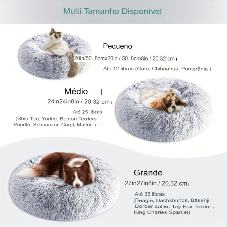 cama de gato em forma de rosquinha, macio e quente